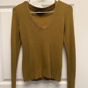 Express V-Neck Sweater - Green in Size Small